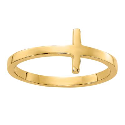 Sideways Cross Ring in 14K Yellow Gold