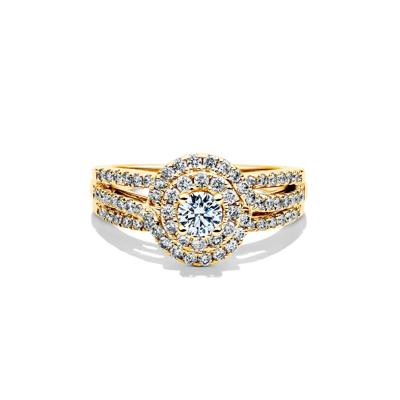 Diamond Double Halo Engagement Ring in 14K Yellow Gold (1 ct. tw.)