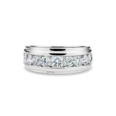 Men's Lab Grown Diamond Wedding Band in 10K White Gold (2 ct. tw.)