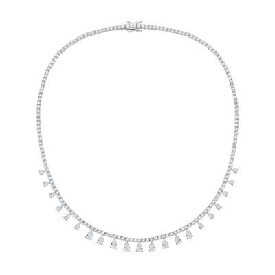 Lab-Created White Sapphire Necklace in Sterling Silver