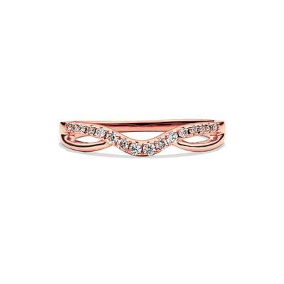 Diamond Contour Wedding Band in 14K Rose Gold (1/7 ct. tw.)