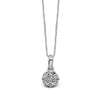1/4 ct. tw. Diamond Flower Pendant in 10K White Gold