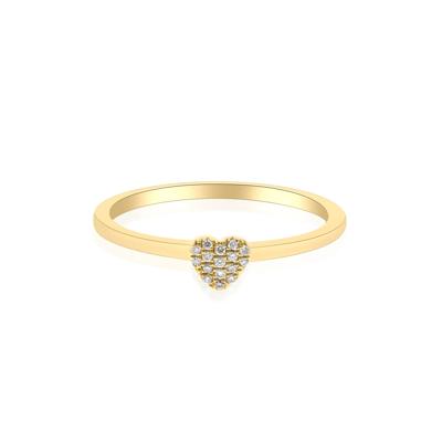 Diamond Accent Heart Ring in 10K Yellow Gold
