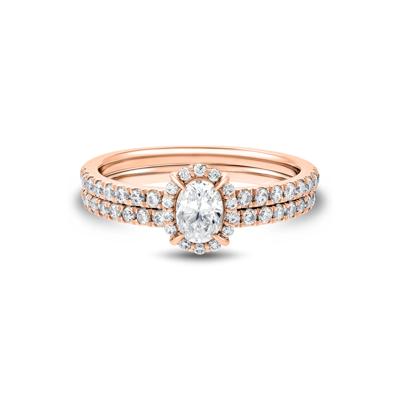 1 ct. tw. Diamond Oval-Shaped Engagement Set in 14K Rose Gold