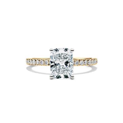 Lab Grown Diamond Elongated Cushion Engagement Ring in 14K Yellow Gold (2 1/4 ct. tw.)