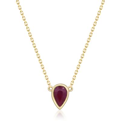 Ruby and Diamond Accent Necklace in 10K Yellow Gold