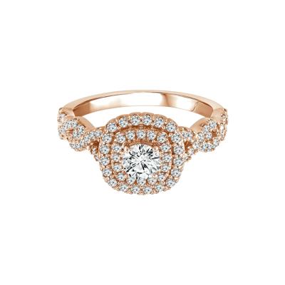 Lab Grown Diamond Engagement Ring in 10K Rose Gold (1 ct. tw.)