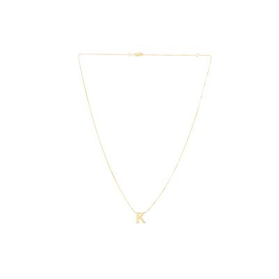 "K" Initial Necklace in 14K Yellow Gold