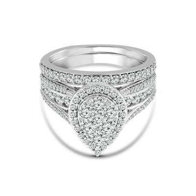 Pear-Shaped Diamond Engagement Ring Set in 10K White Gold (1 1/2 ct. tw.)