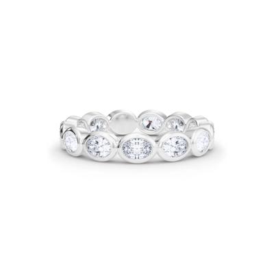 Diamond Bezel-Set Oval True Eternity Band in 14K White Gold