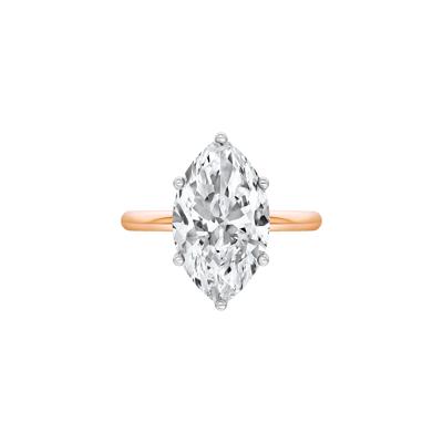 Lab Grown Diamond Marquise Solitaire Engagement Ring in 14K Rose & White Gold (4 ct.)
