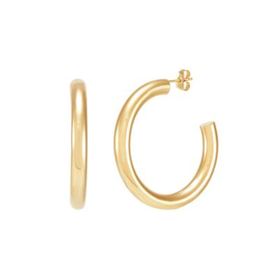 Polished Three-Quarter Hoop Earrings in 14K Yellow Gold, 5MM