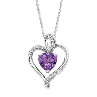 Amethyst Heart Necklace