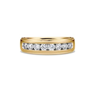 Men's Lab Grown Diamond Channel-Set Band in 10K Yellow Gold (1 ct. tw.)
