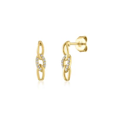 Diamond Accent Dangle Earrings in 14K Yellow Gold