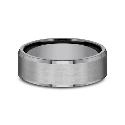 Men's Grey Satin Finish Band in Tantalum, 7MM
