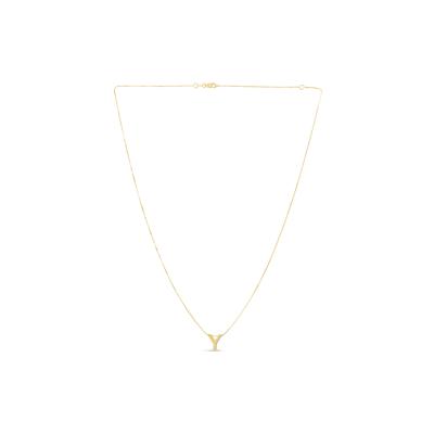 "Y" Initial Necklace in 14K Yellow Gold