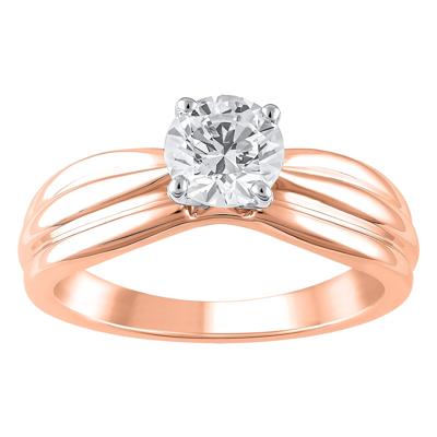 Pinched Semi-Mount Engagement Ring in 14K Gold (Setting Only)