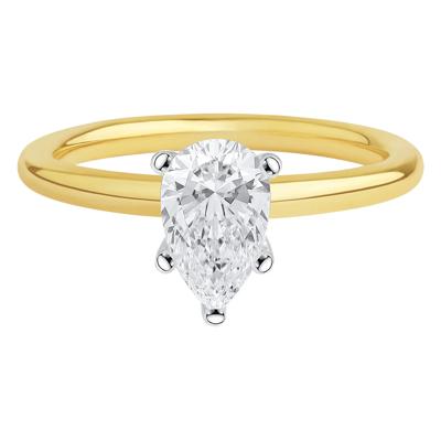 Lab Grown Diamond Pear-Shaped Solitaire Engagement Ring in 14K Yellow Gold (1 ct.)