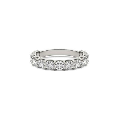 Lab Created Moissanite Band in 14K White Gold