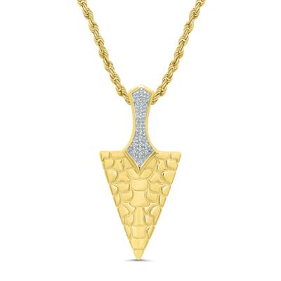 Men's Diamond Accent Nugget Arrowhead Pendant in 10K Yellow Gold