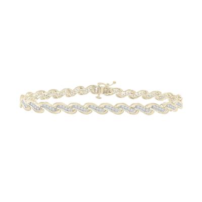 Diamond S Link Bracelet in 10K Yellow Gold (1 ct. tw.)
