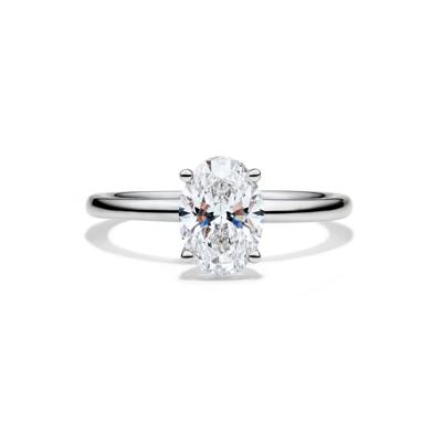 Lab Grown Diamond Oval Solitaire Engagement Ring in Platinum (1 1/2 ct.)