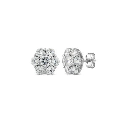 Lab Grown Diamond 7-Stone Earrings in 10K White Gold (3 ct. tw.)