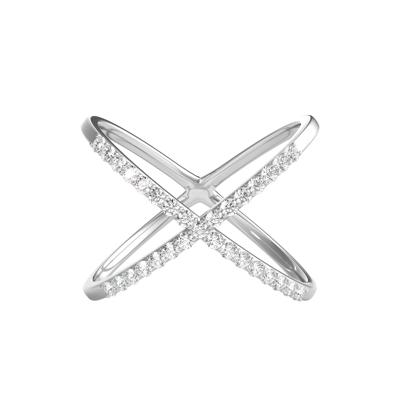 1/10 ct. tw. Diamond Crisscross Ring in Sterling Silver