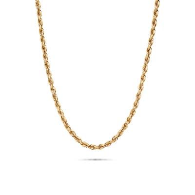 Solid Silk Rope Chain in 14K Yellow Gold, 30"