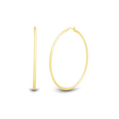 Round Hoop Earrings in Vermeil, 70MM