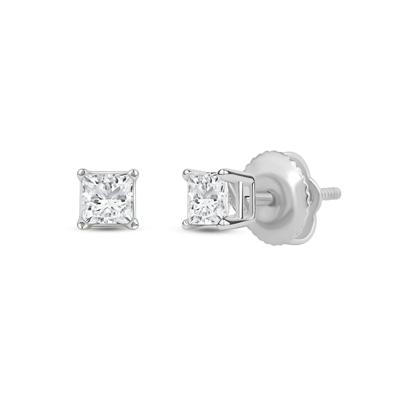 Lab Grown Diamond Princess-Cut Solitaire Stud Earrings in 14K White Gold (1/2 ct. tw.)