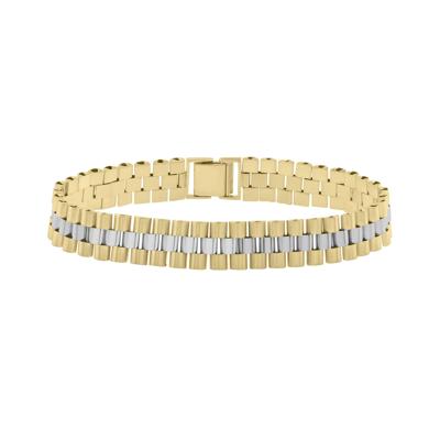 Men’s Panther Link Bracelet in 14K Yellow Gold & 14K White Gold, 12.25MM, 8.5”