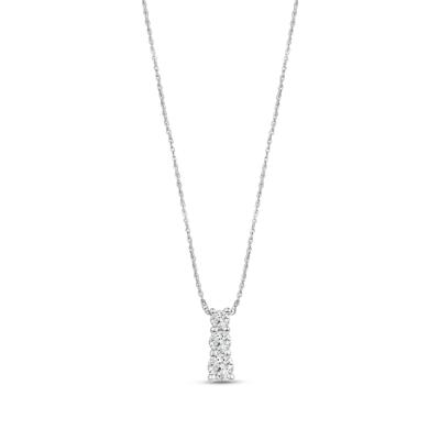 Lab Grown Three-Stone Diamond Pendant in 14K White Gold (1/2 ct. tw.)