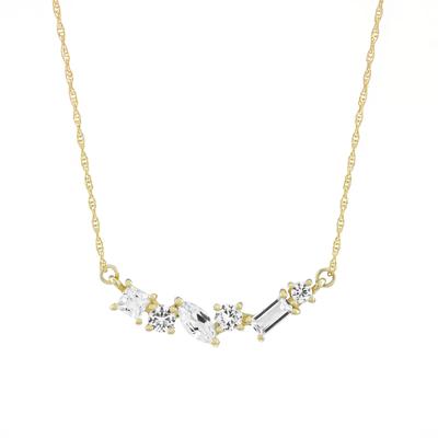 Lab-Created White Sapphire Necklace in 10K Yellow Gold