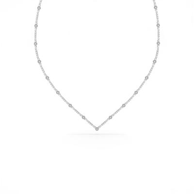 Lab Grown Diamond Round Diamond Necklace in 10K White Gold (3 ct. tw.)