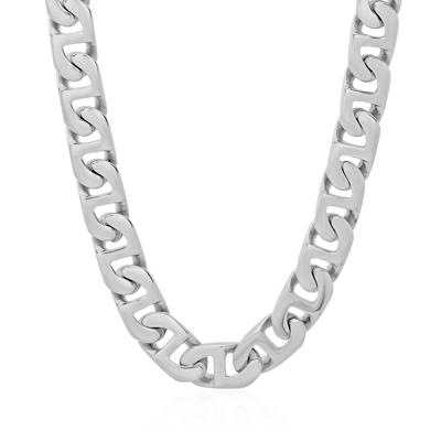 Flat Mariner Chain Necklace in Stainless Steel , 6.5MM, 24"
