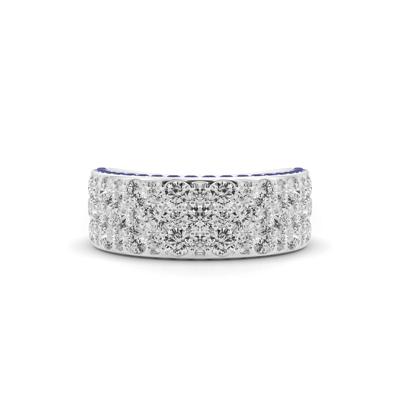 Diamond and Blue Sapphire Anniversary Band in 14K White Gold (2 ct. tw.)