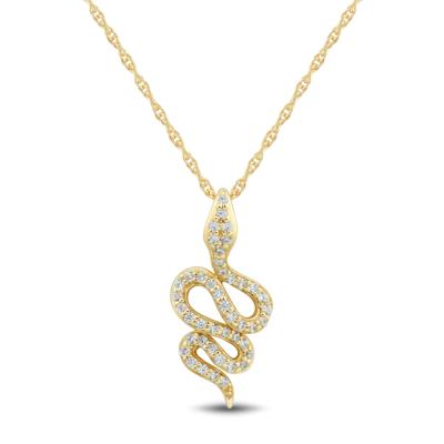 Diamond Snake Pendant in 10K Yellow Gold (1/10 ct. tw.)