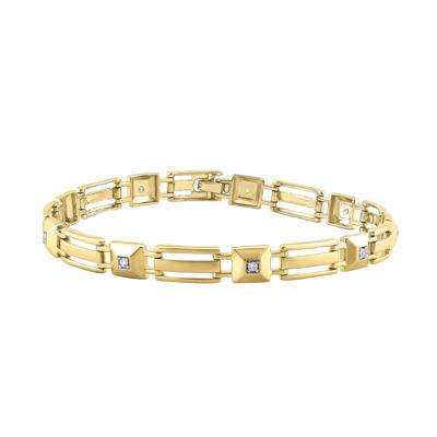 Men's Diamond Bracelet in 10K Yellow Gold (1/4 ct. tw.)