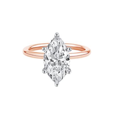 Lab Grown Diamond Solitaire Marquise Engagement Ring in 14k Rose Gold (3 ct.)