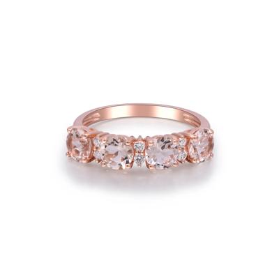 Morganite & Diamond Ring in 10K Rose Gold (1/10 ct. tw.)