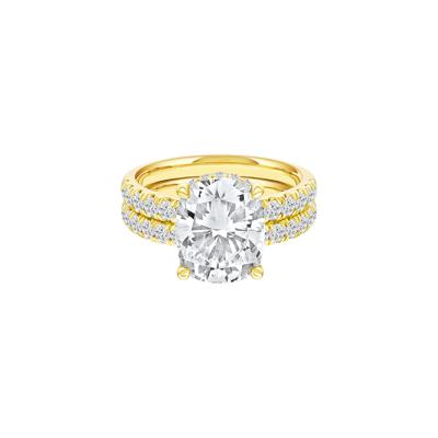 Lab Grown Diamond Elongated Cushion Bridal Set in 14K Yellow Gold (5 ct. tw.)
