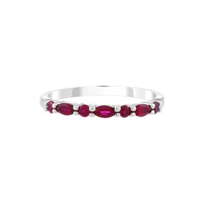 Lab-Created Ruby Stack Ring in Sterling Silver