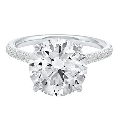 Lab Grown Diamond Round Engagement Ring in 14K White Gold (5 1/3 ct. tw.)