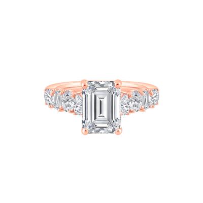 Lab Grown Emerald-Cut Diamond Engagement Ring in 14K Rose Gold (4 ct. tw.)