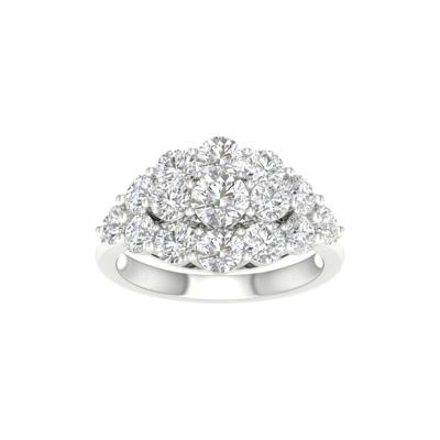 Lab Grown Diamond Round Cluster Ring in 14K White Gold (3 ct. tw.)