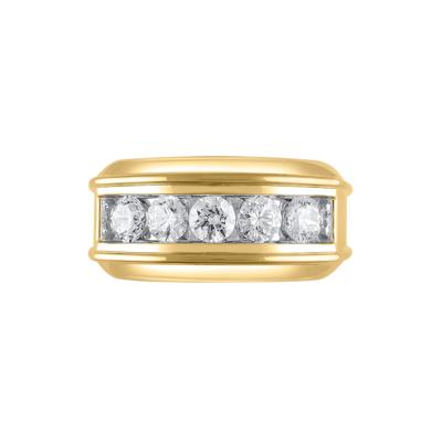 Men’s Lab Grown Diamond Wedding Band in 10K Yellow Gold (2 ct. tw.)