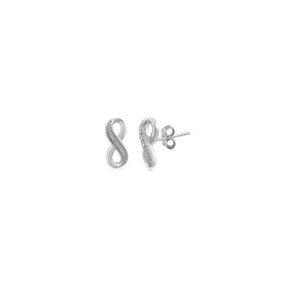 Diamond Infinity Earrings in Sterling Silver