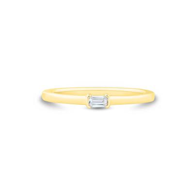 Lab Grown Diamond Emerald-Cut East-West Ring in Vermeil (1/8 ct. tw.)